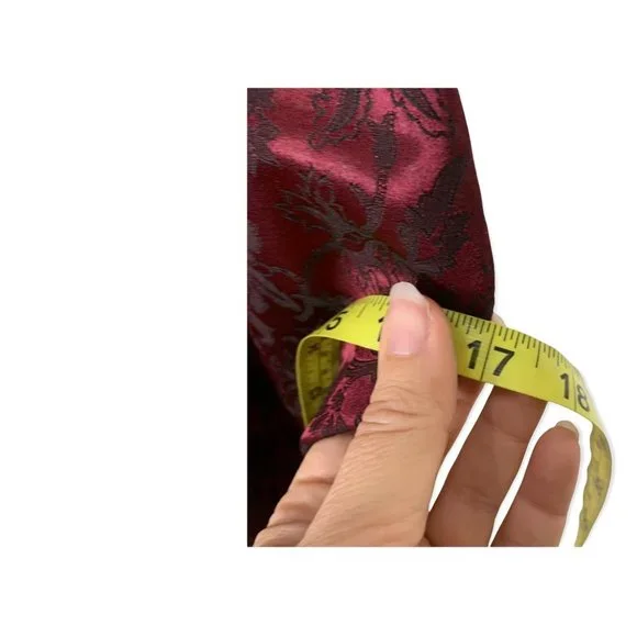 Vintage 90s Knapp Studio Cheongsam Satin Full Length Dress Medium - Picture 9 of 12